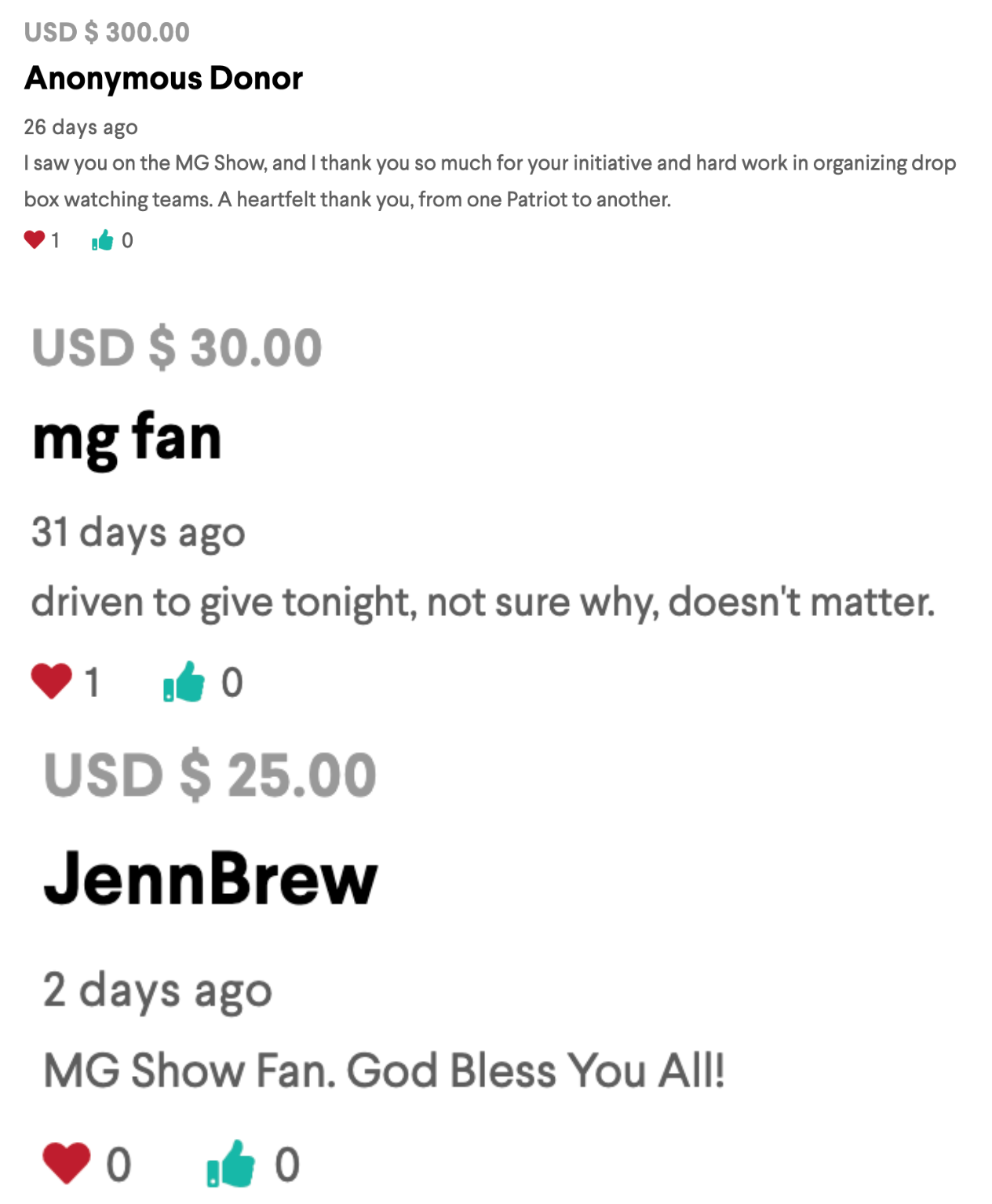 MG Show viewers Clean Elections USA donations 