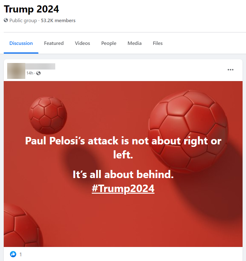 Pelosi conspiracy theory in facebook groups 2