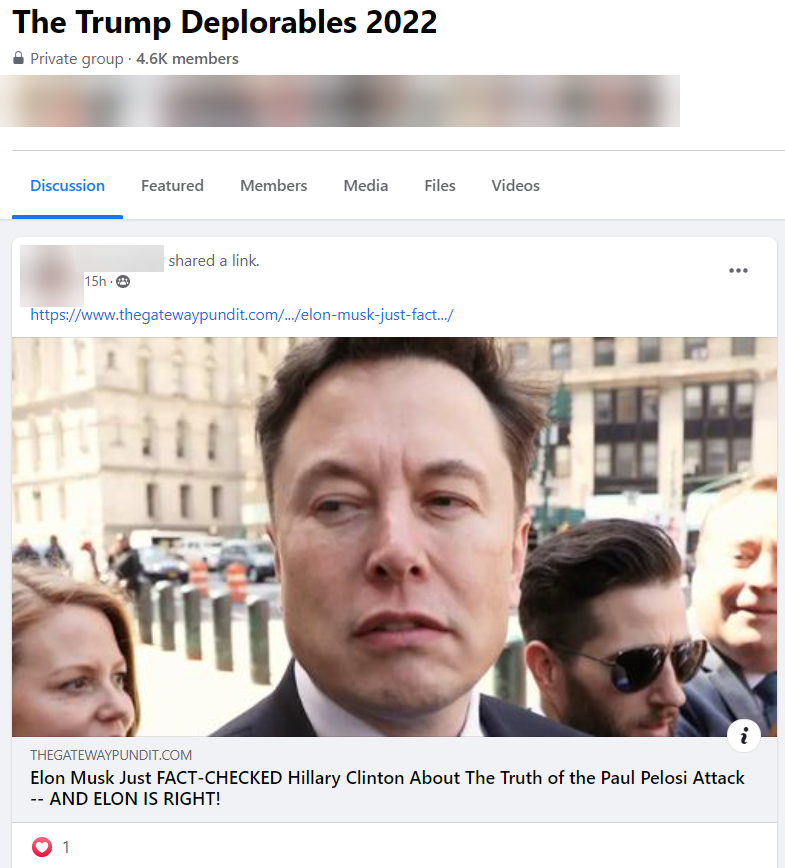 Pelosi conspiracy theory in facebook groups 6