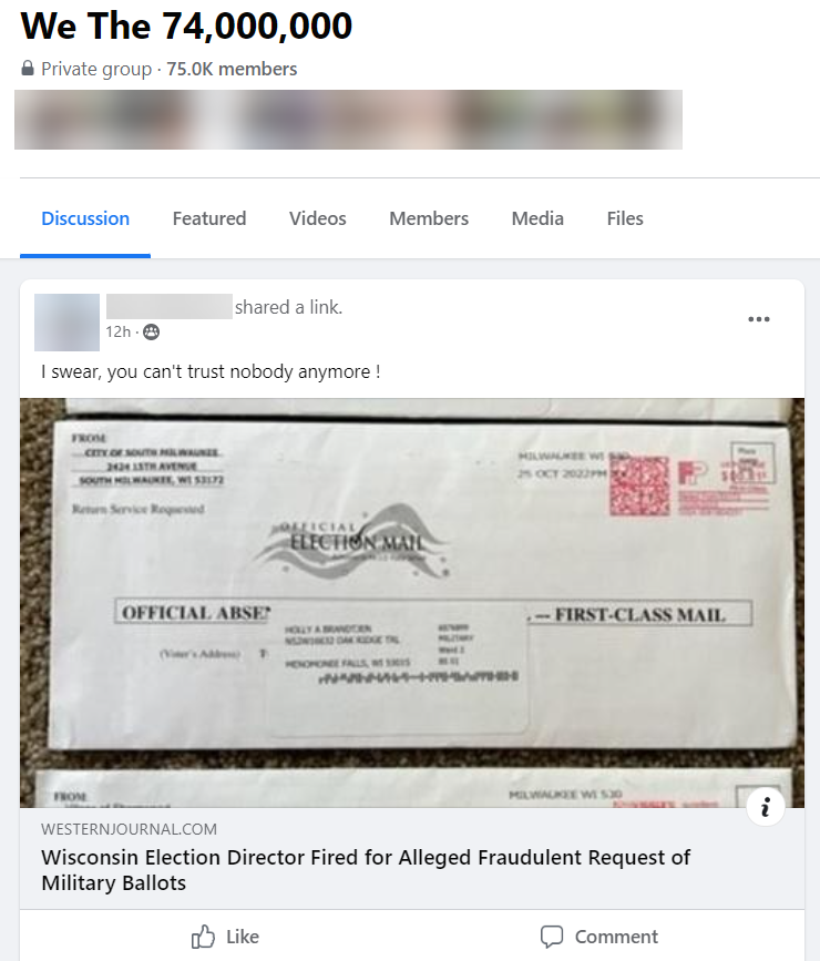 Election fraud in Milwaukee FB Post 4