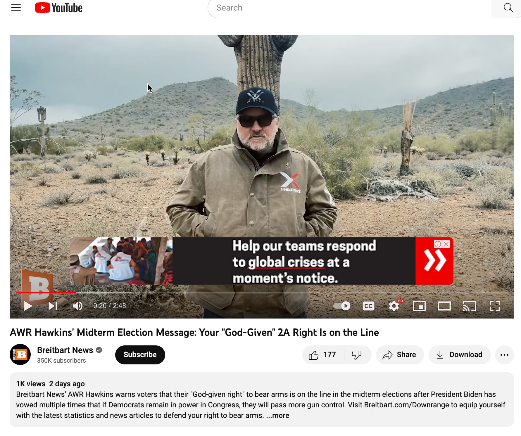 image of monetized youtube video