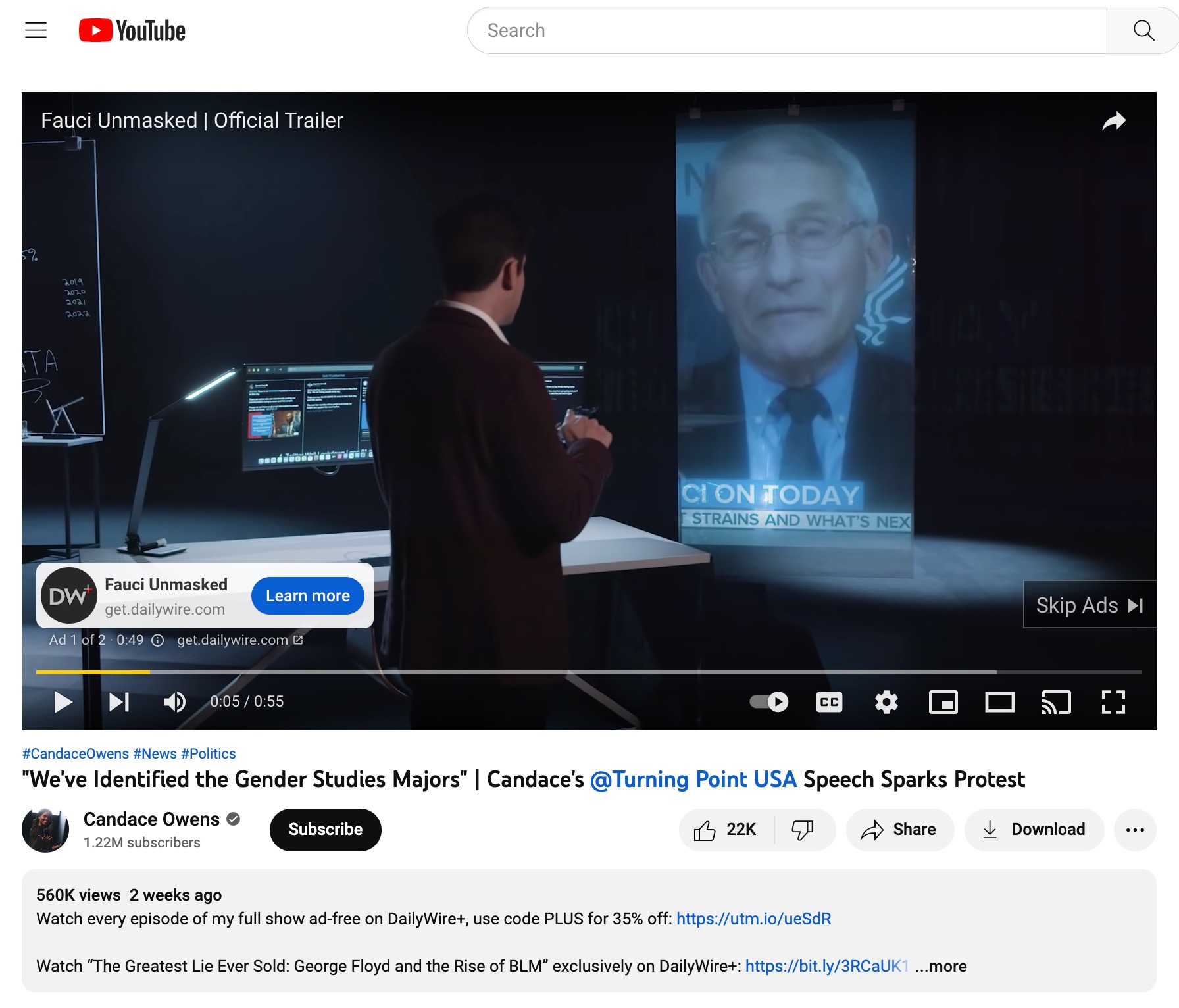 image of monetized youtube video