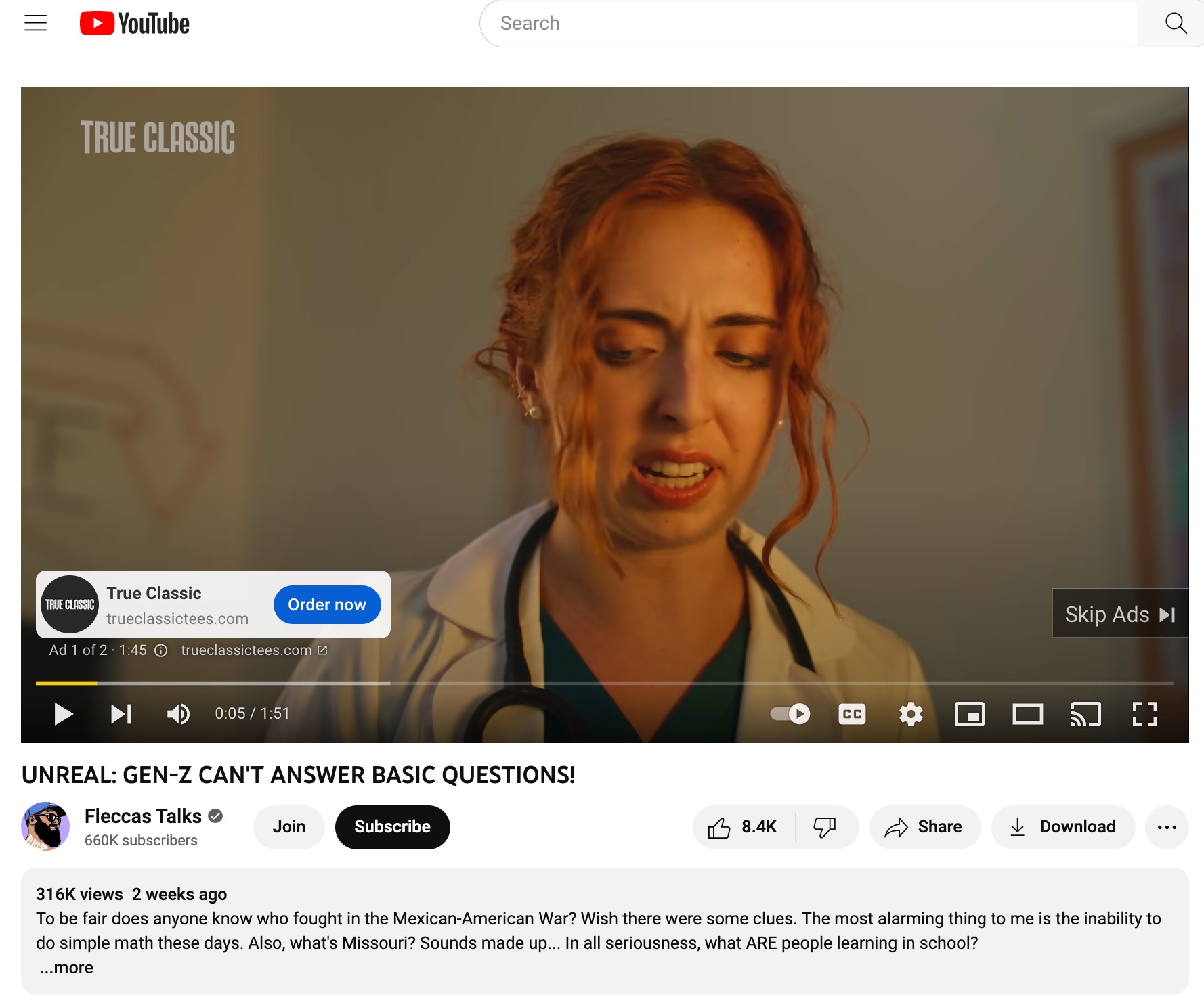 image of monetized youtube video