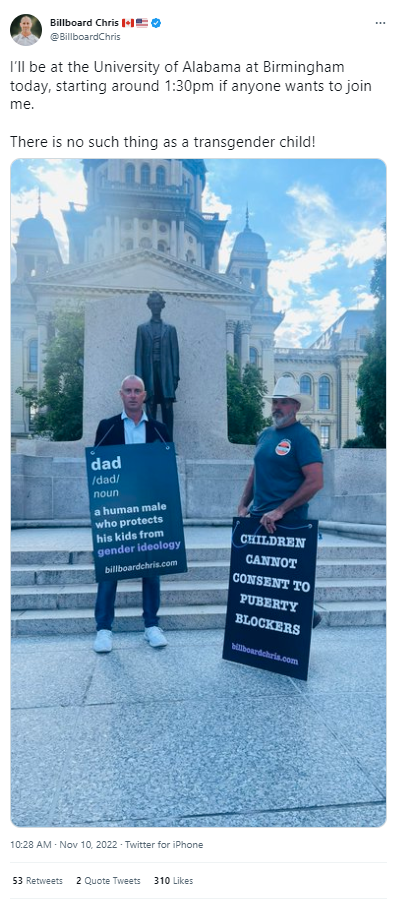 A screenshot of a tweet from Billboard Chris