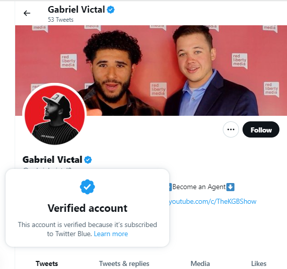 A screenshot showing Gabe Victal's verification 