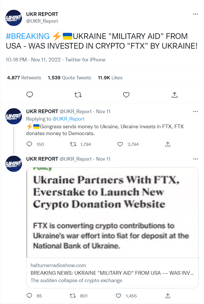 UKR Report FTX tweets