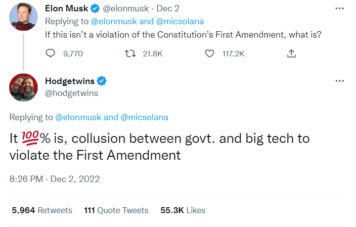 Hodgetwins Twitter Files First Amendment