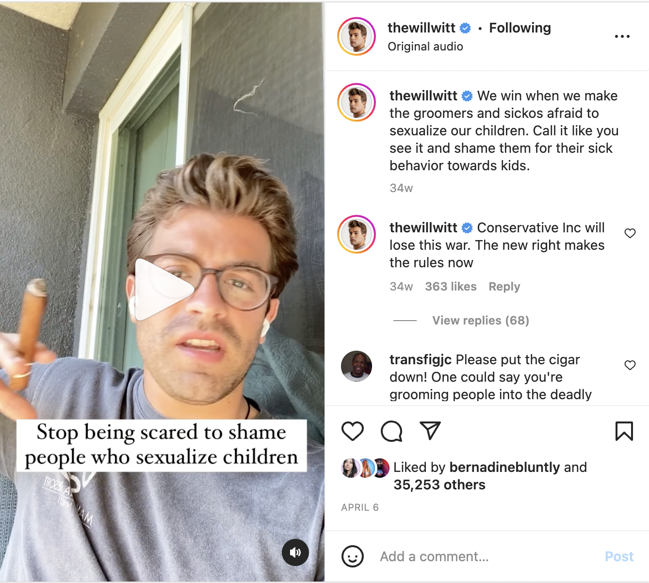 We win when we make the groomers and sickos afraid to sexualize our children. Call it like you see it and shame them for their sick behavior towards kids.