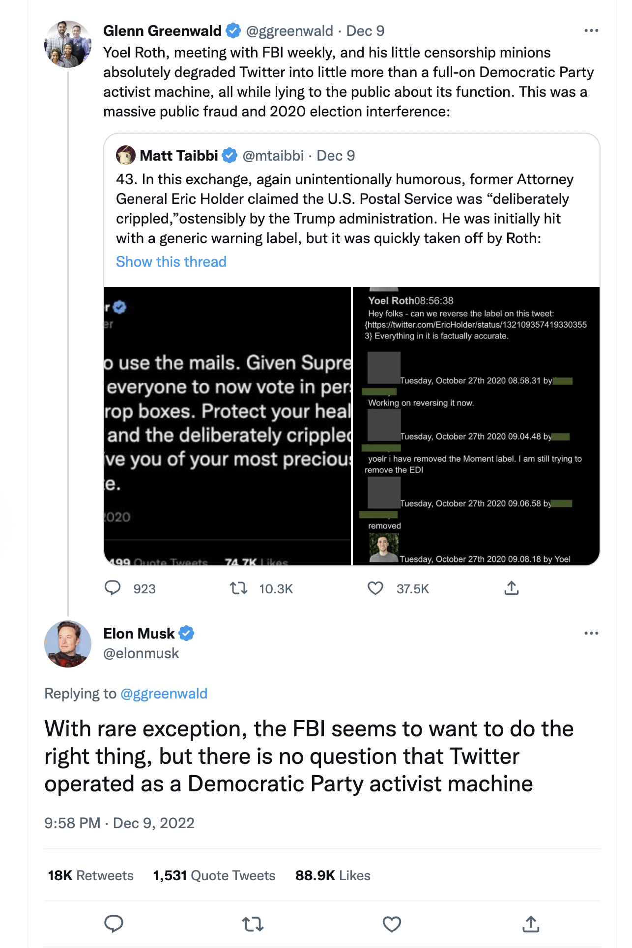 Greenwald and Musk on the Twitter files