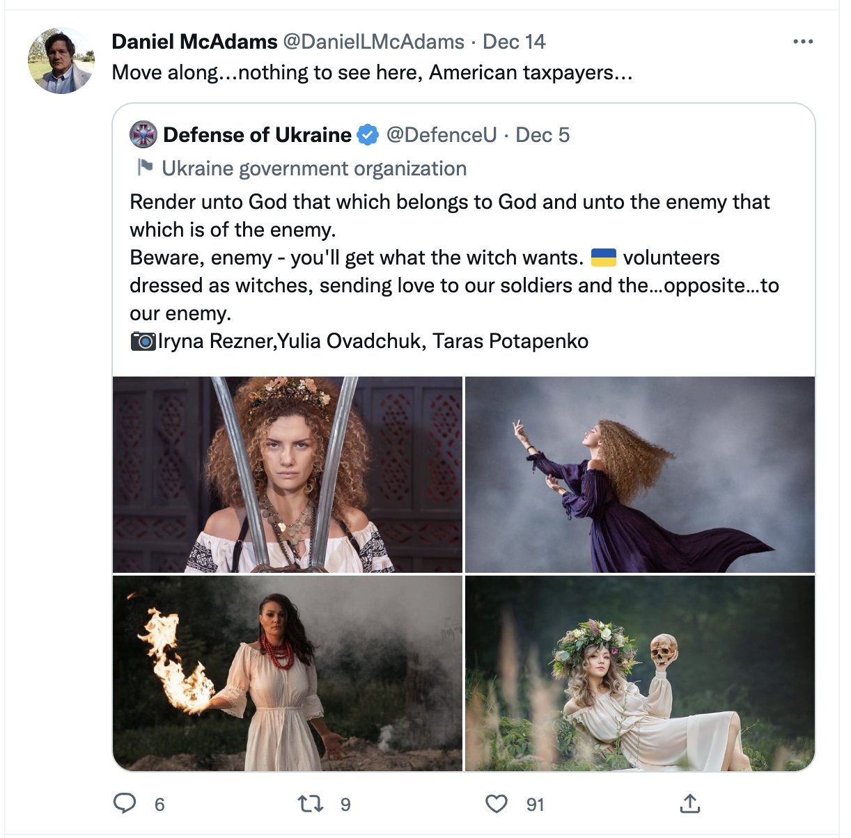 DanielLMcAdams tweet on Russia's war in Ukraine