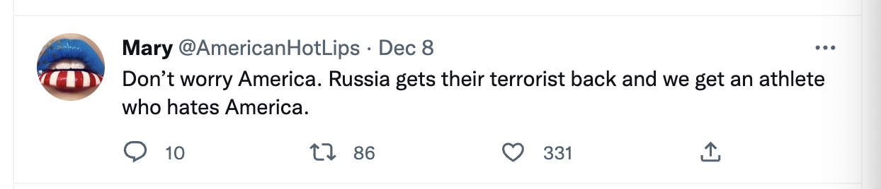 Attacking Britney Griner for being freed from Russia