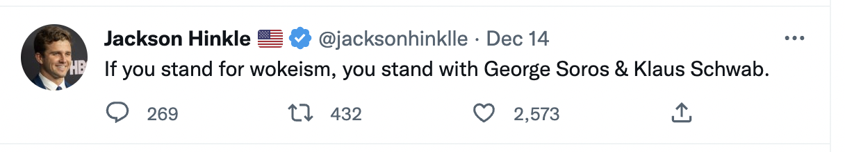 Jacksonhinklle decrying "wokeism"