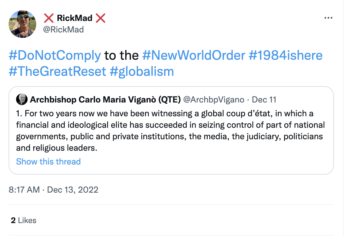 Rick Mad tweeting #TheGreatReset