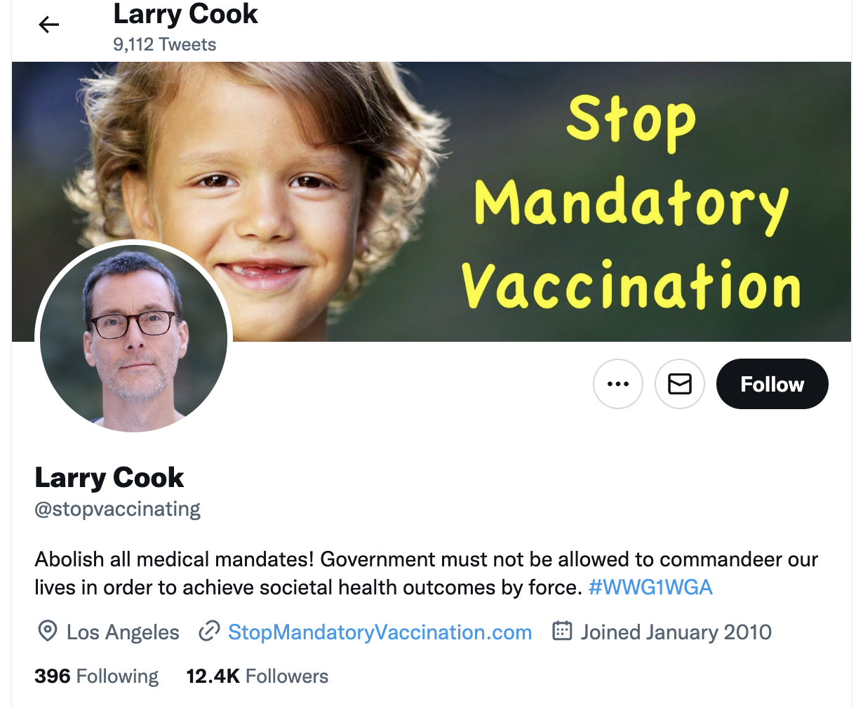 Larry Cook Twitter Account