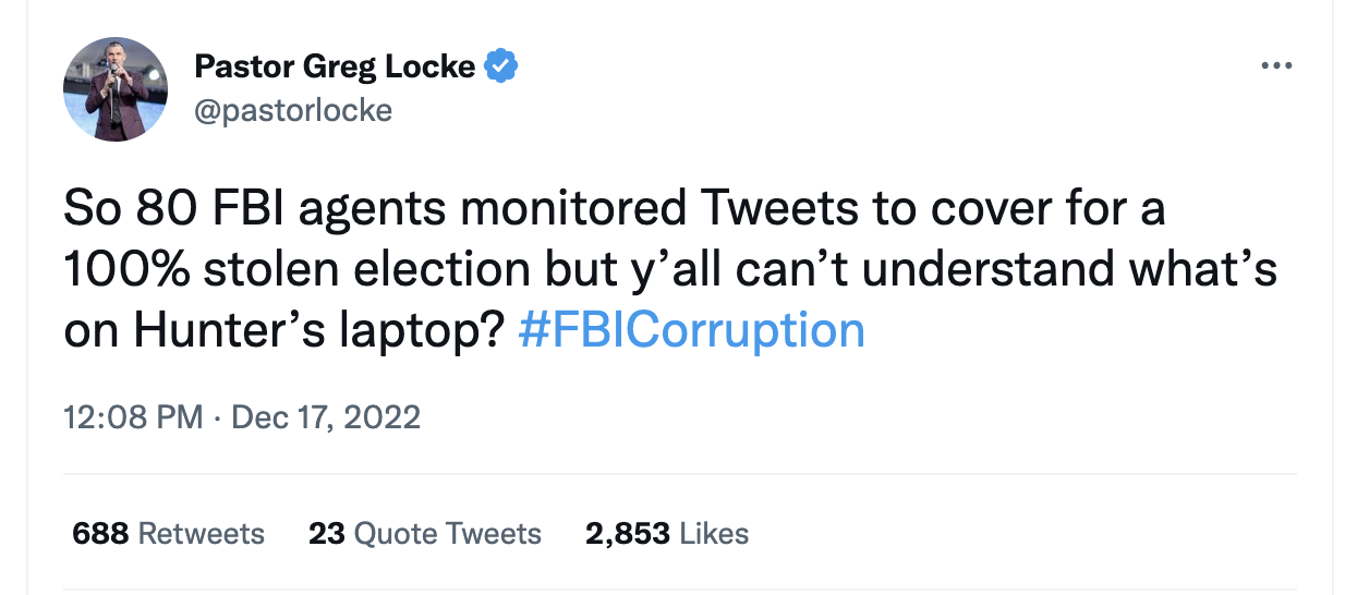 Saying the FBI is corrupt