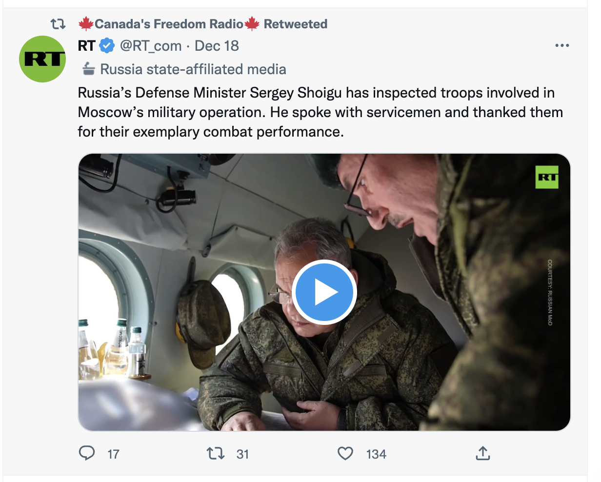 Canada freedom radio retweeting RT