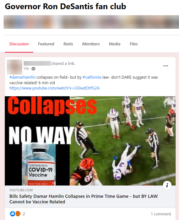 Facebook post Damar Hamlin 1