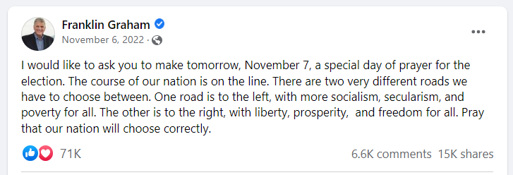 Franklin Graham election misinfo Facebook post