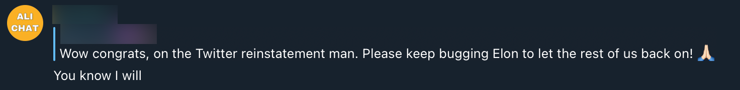 Alexander Twitter bans other accounts