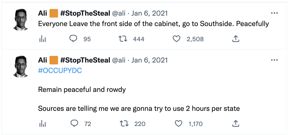 Ali Alexander organizing Jan. 6 on Twitter