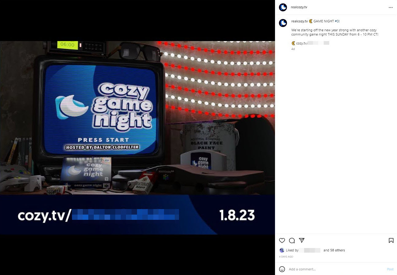 A screenshot of this accounts promoting a special event 