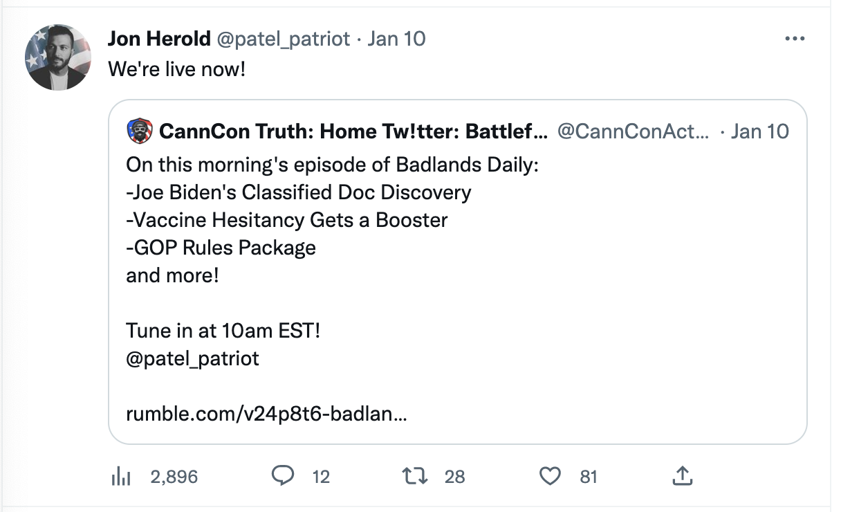 Patriot Patel promoting rumble show 