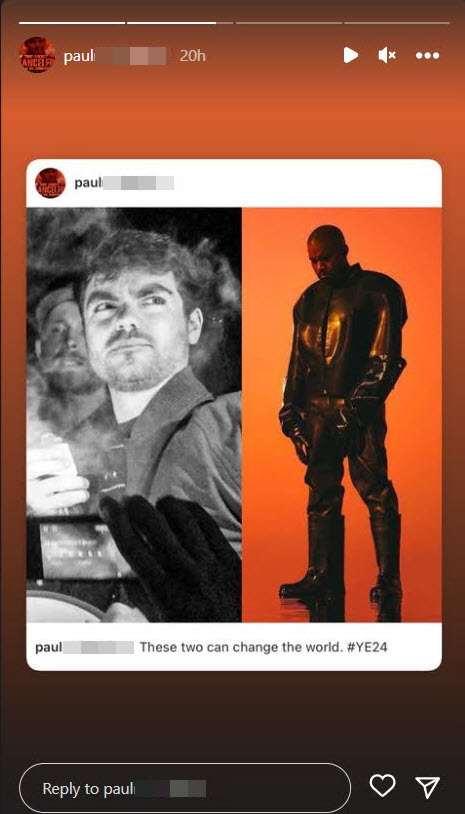 A screenshot of Escandon promoting Fuentes on his Instagram 