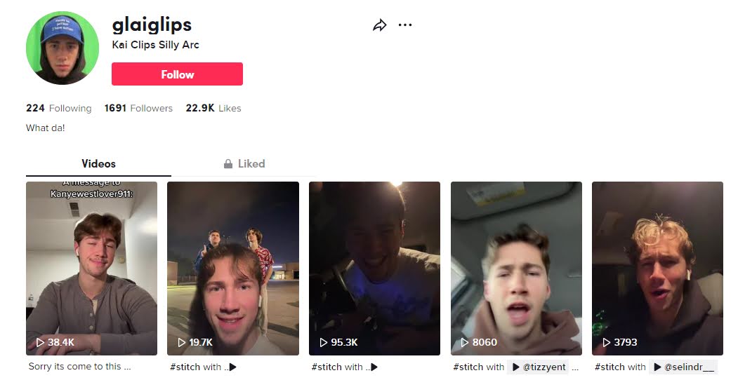 A screenshot of Schwemmer's TikTok