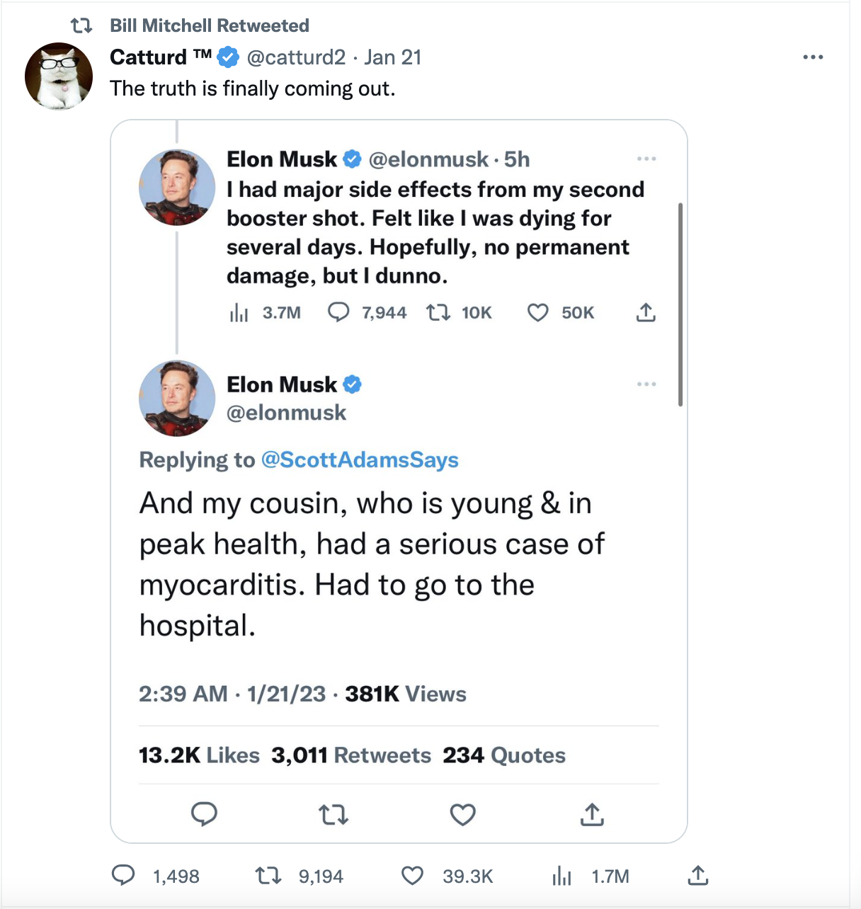 Bill Mitchell retweeting COVID-19 misinformation