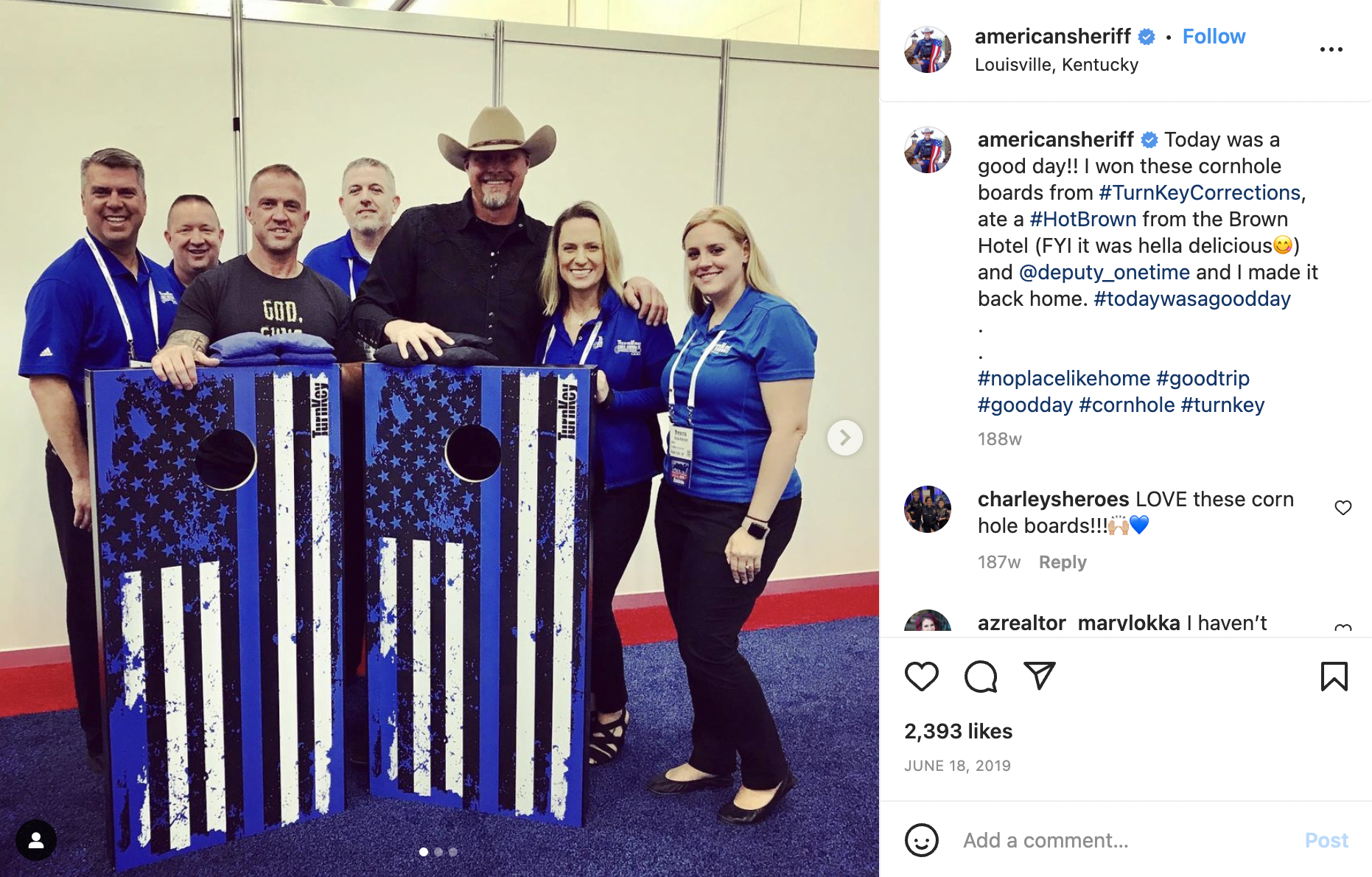 Mark Lamb Thin Blue Line corn hole set