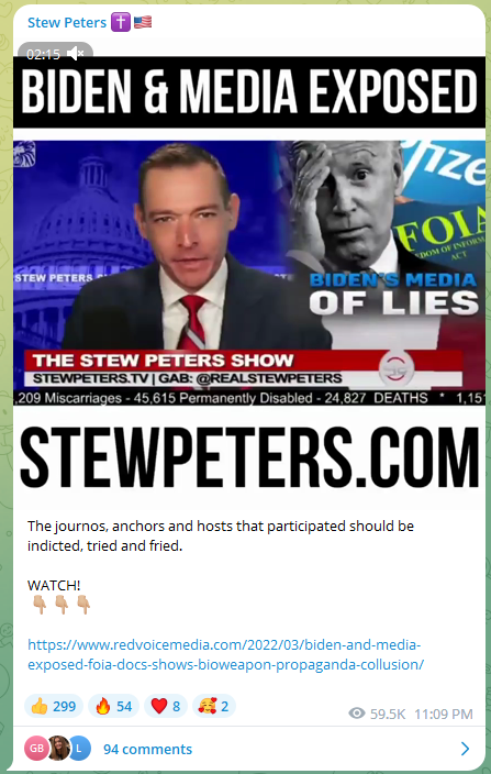 Stew Peters journos fried