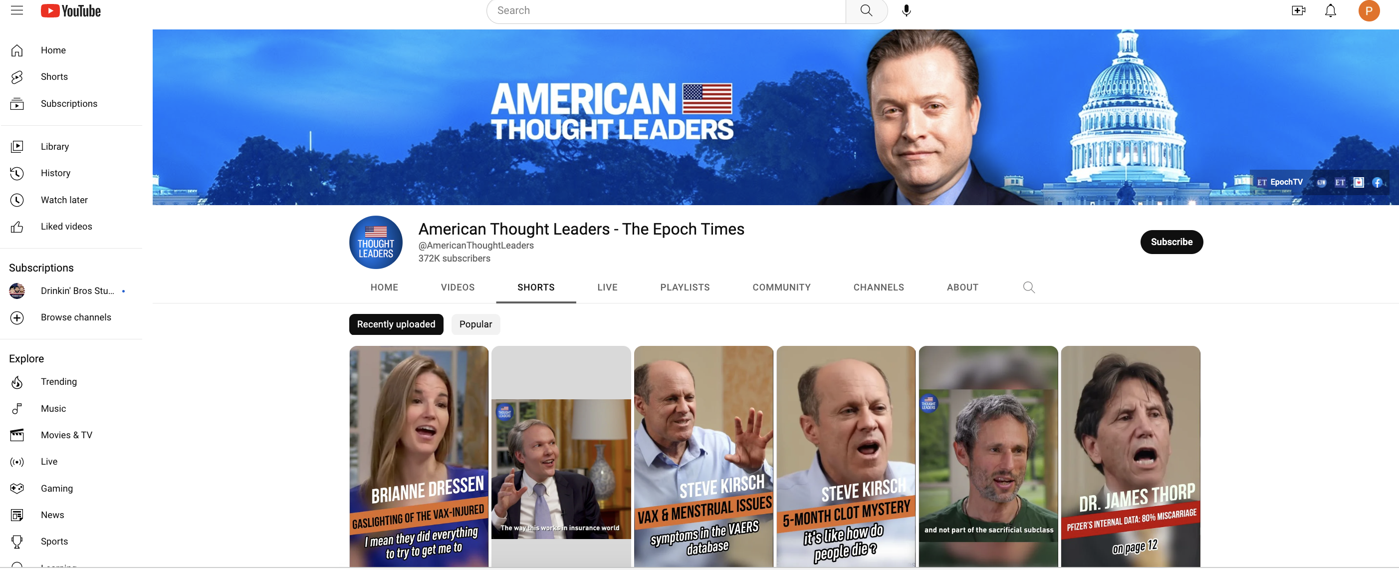 American Thought leaders shorts