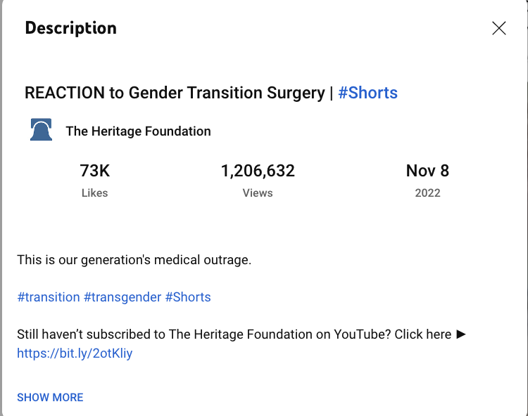 Heritage foundation shorts views