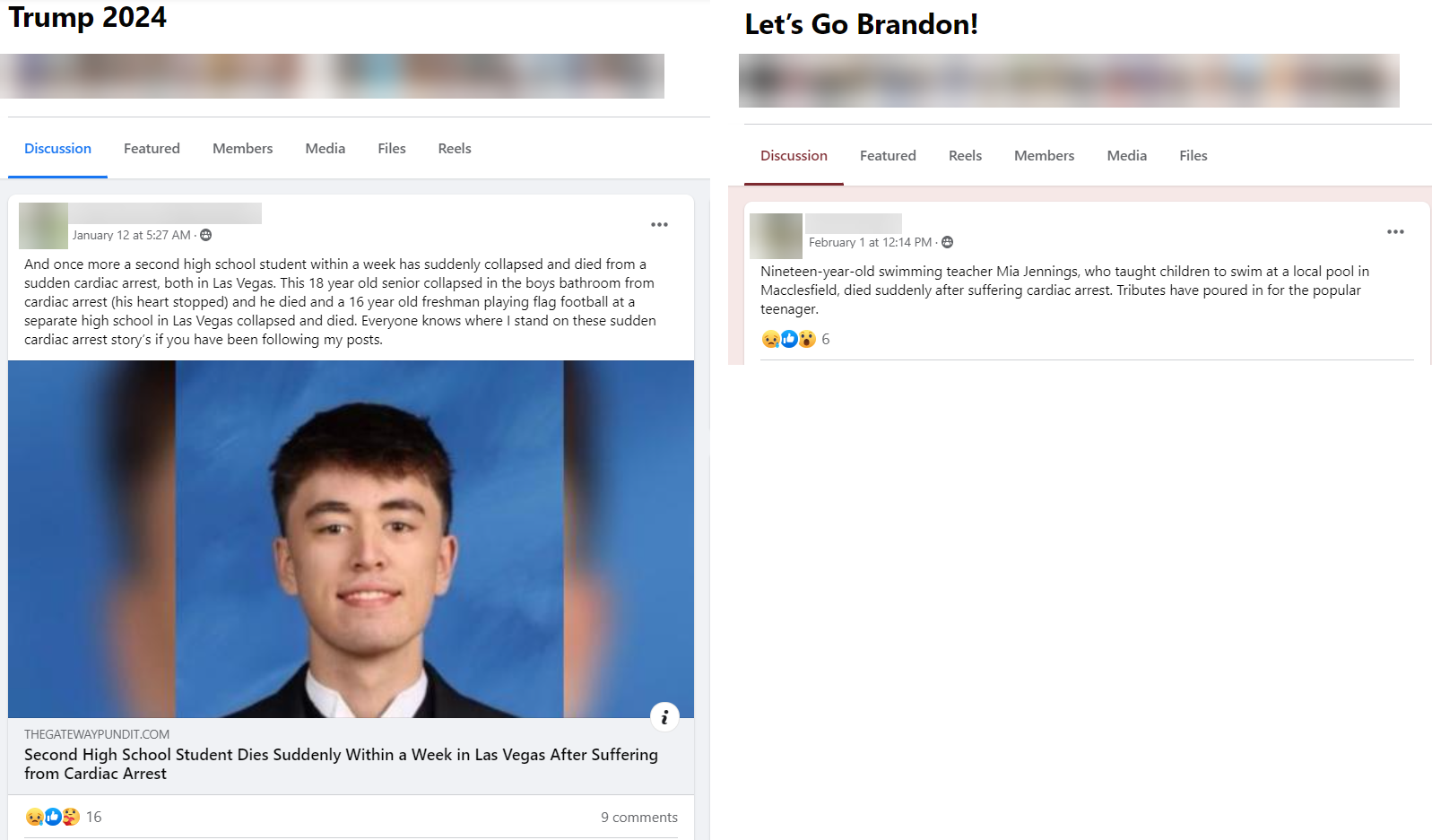 Anti-vax Facebook Groups Post cardiac arrest