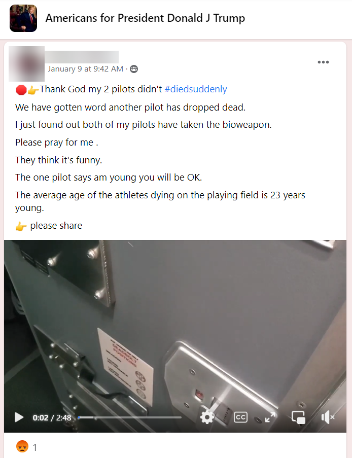 Anti-vax Facebook Groups Post bioweapon