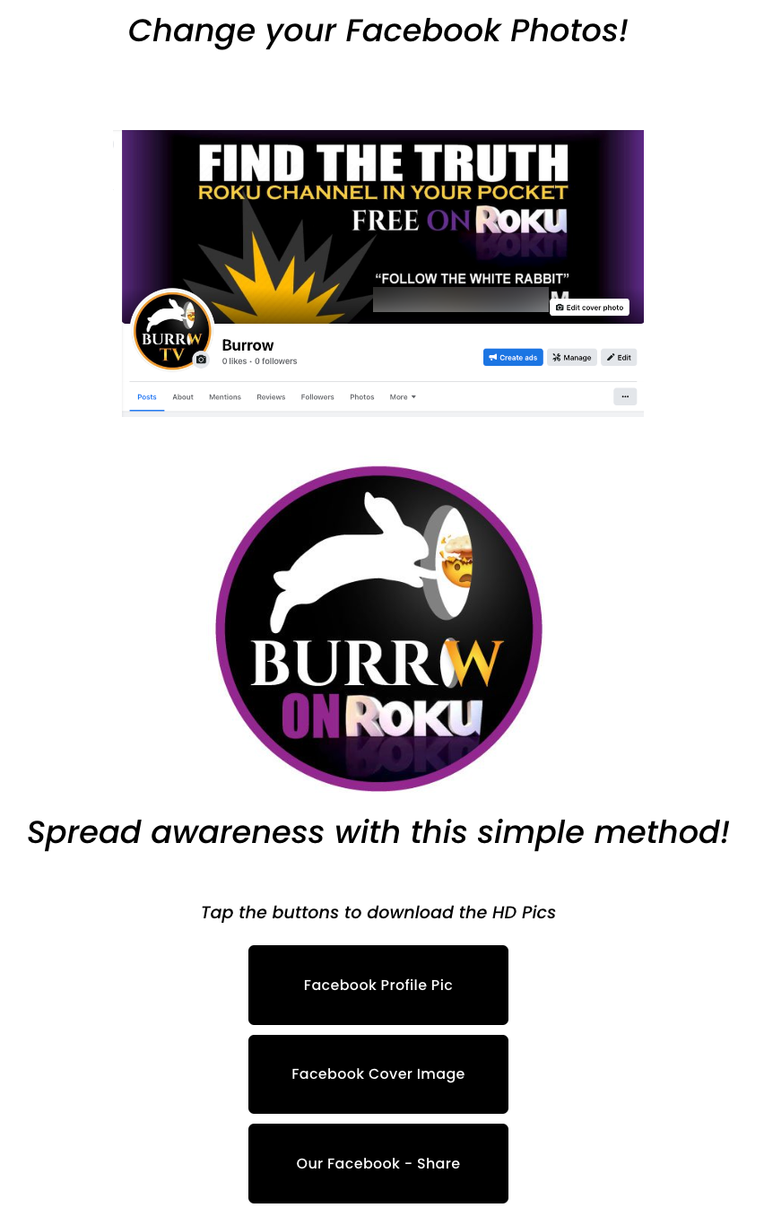 QAnon Roku channel Facebook image sharing