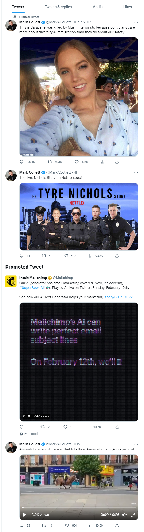 Mailchimp Twitter ad