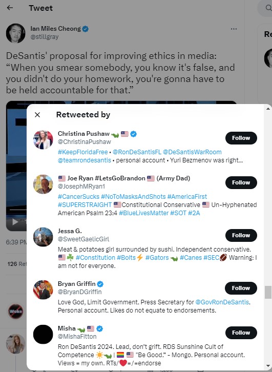screenshot of Pushaw retweet