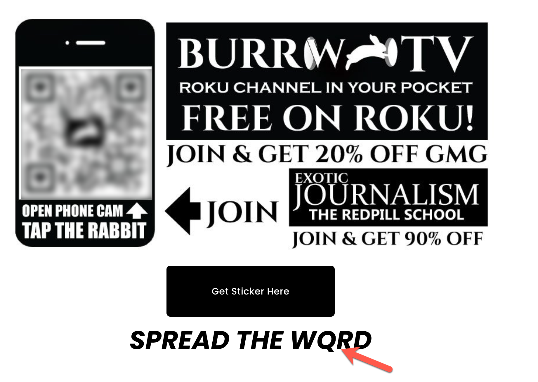 QAnon Roku channel "spread the wqrd"