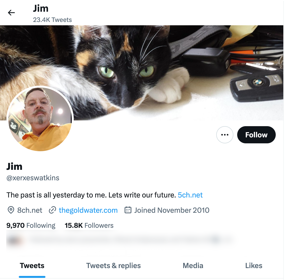 Jim Watkins Twitter bio