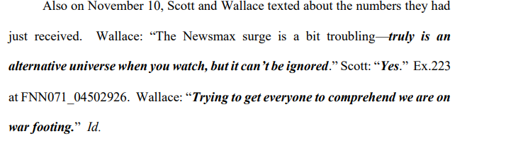 pg 28 screenshot from Fox Dominion Lawsuit discussing Newsmax Part 3