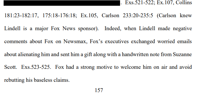 Pg. 157 Screenshot Fox Dominion Lawsuit Filing Discussion on Newsmax