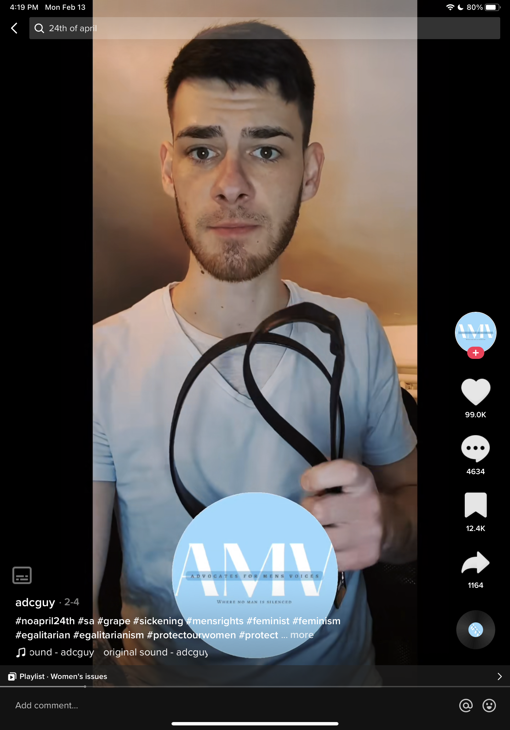 Lads are you ready for April 24th? I for one am actually looking forward to it. Oh I’m sorry, did you think that this would be for the girls? Nah nah nah nah this ain’t for them. This is for anyone who thinks that this is fucking funny…. Men are naturally stronger than women and because of that, a real man is a protector. If you see me out of April 24th, you better run the other direction because you can guarantee I am going to be there to protect those women.