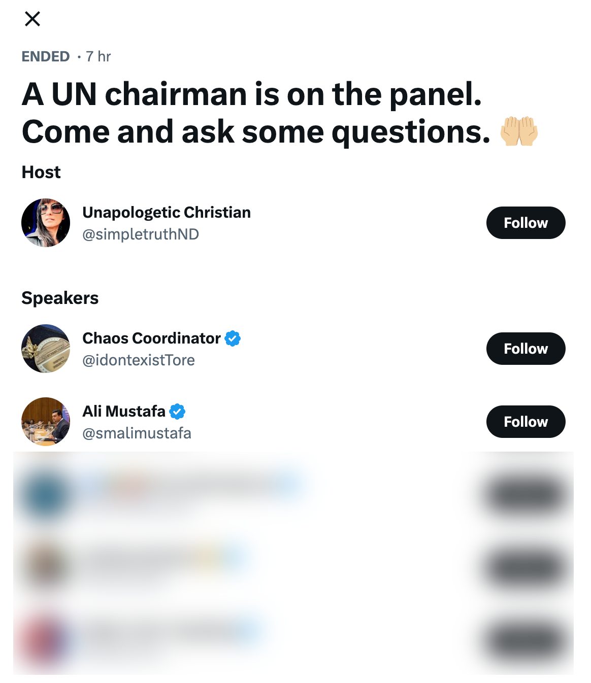 UN QAnon Twitter Space