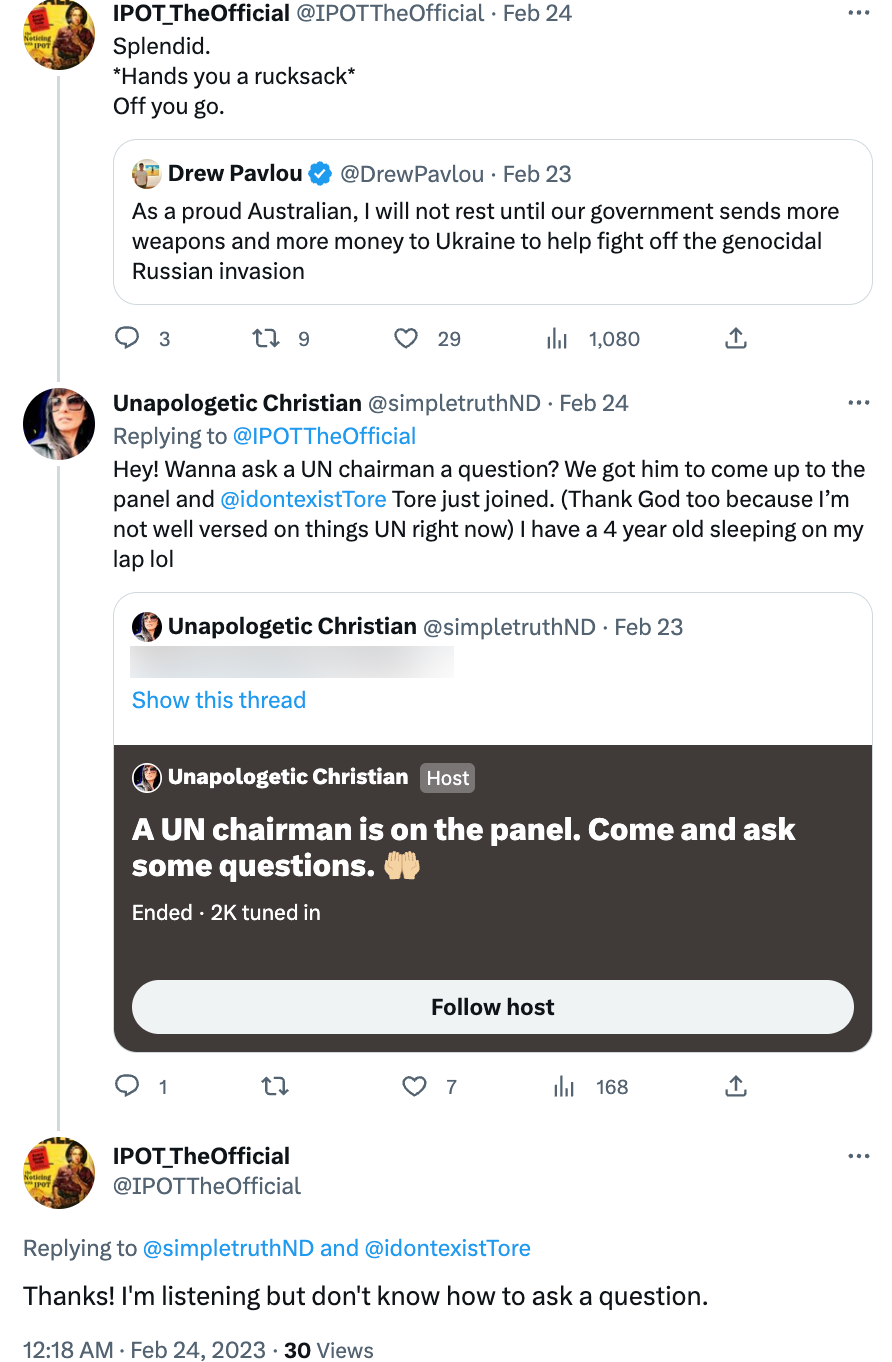 UN Twitter Space organizer asking QAnon influencer to join