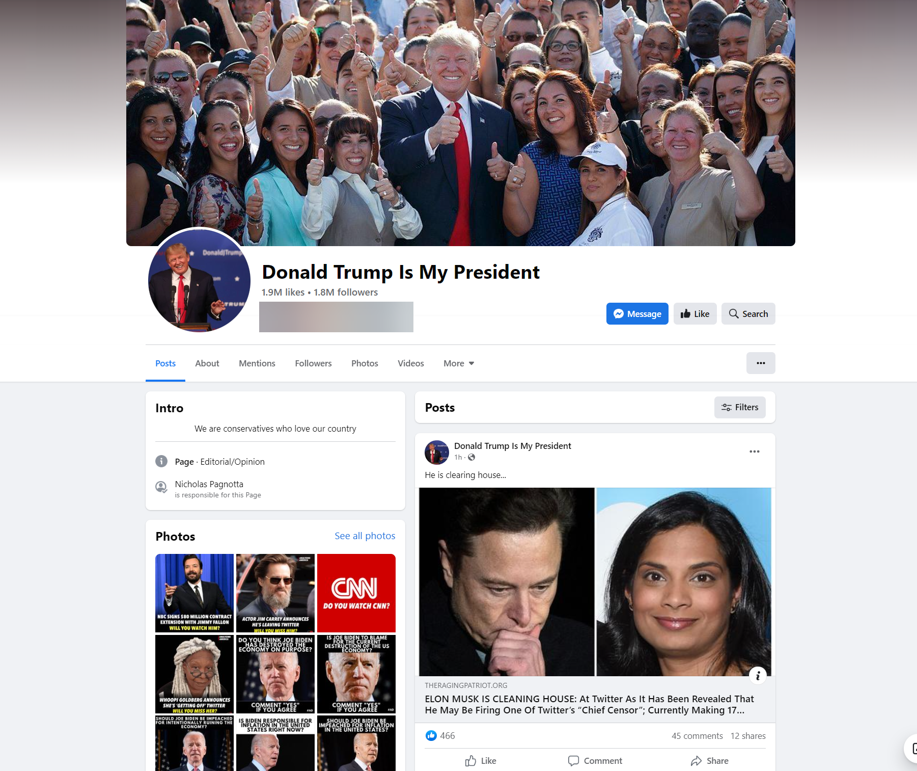 Donald Trump is my President Facebook page