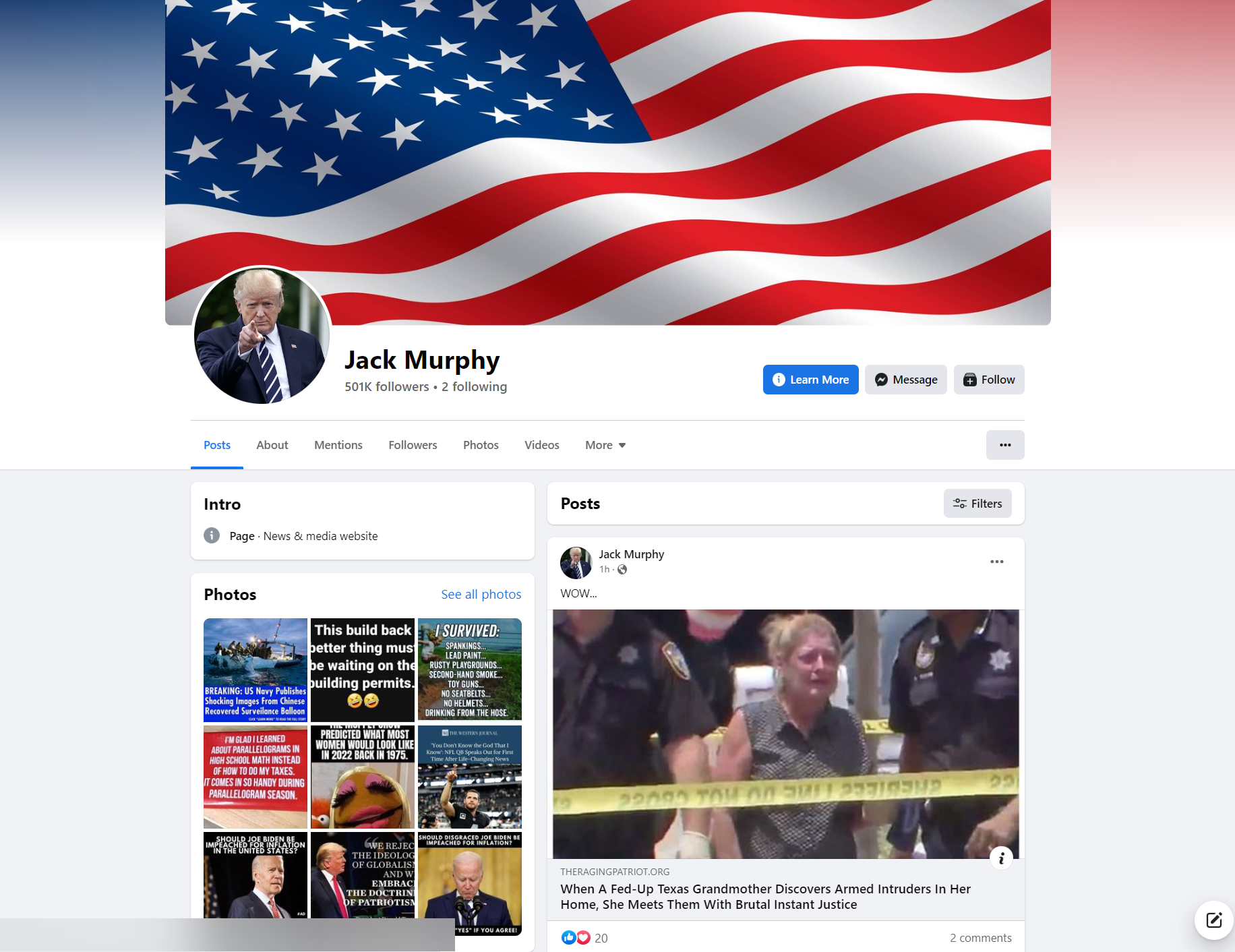 Jack Murphy facebook page