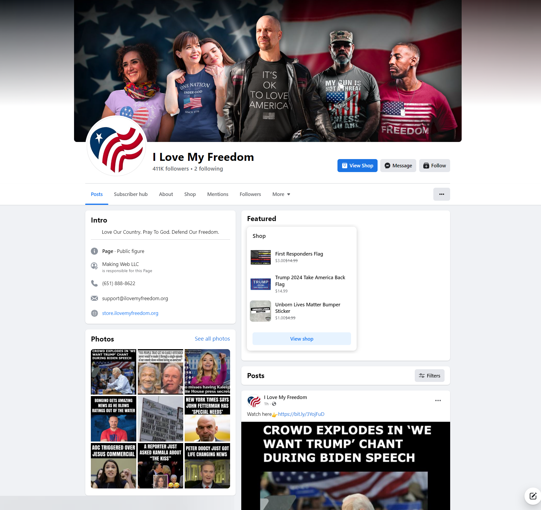 I Love My Freedom Facebook Page