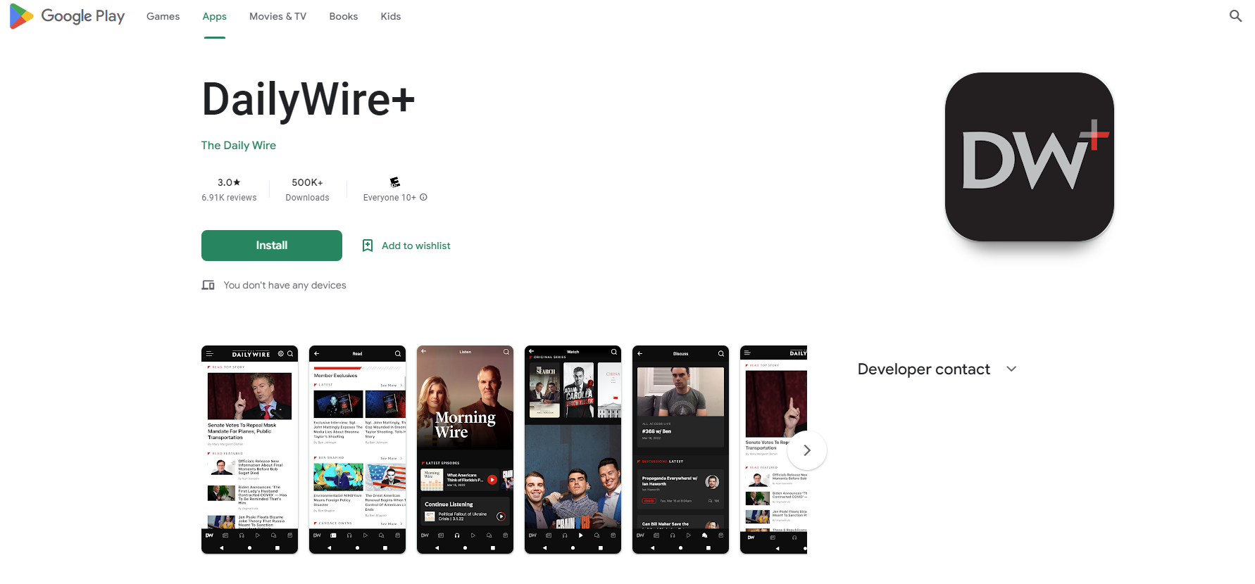 Daily Wire Google Play