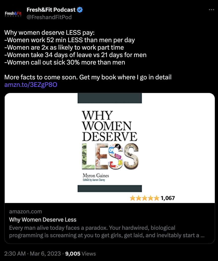 why women deserve less book tweet